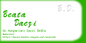 beata daczi business card